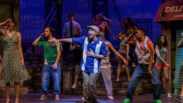 A group of teens performing the musical, "In the Heights."