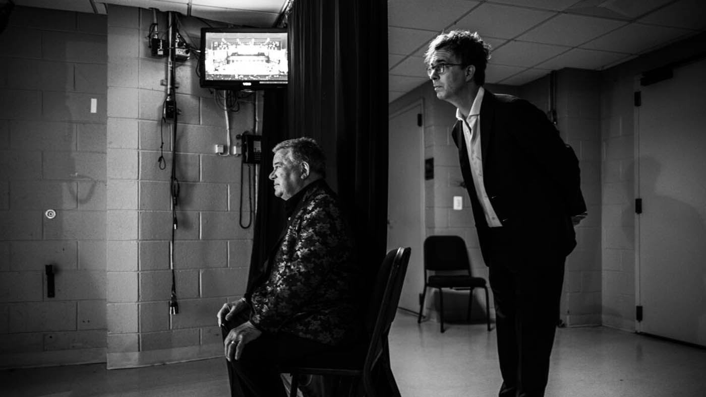 William Shatner and Ben Folds backstage at the Kennedy Center